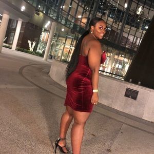 Burgundy velvet dress